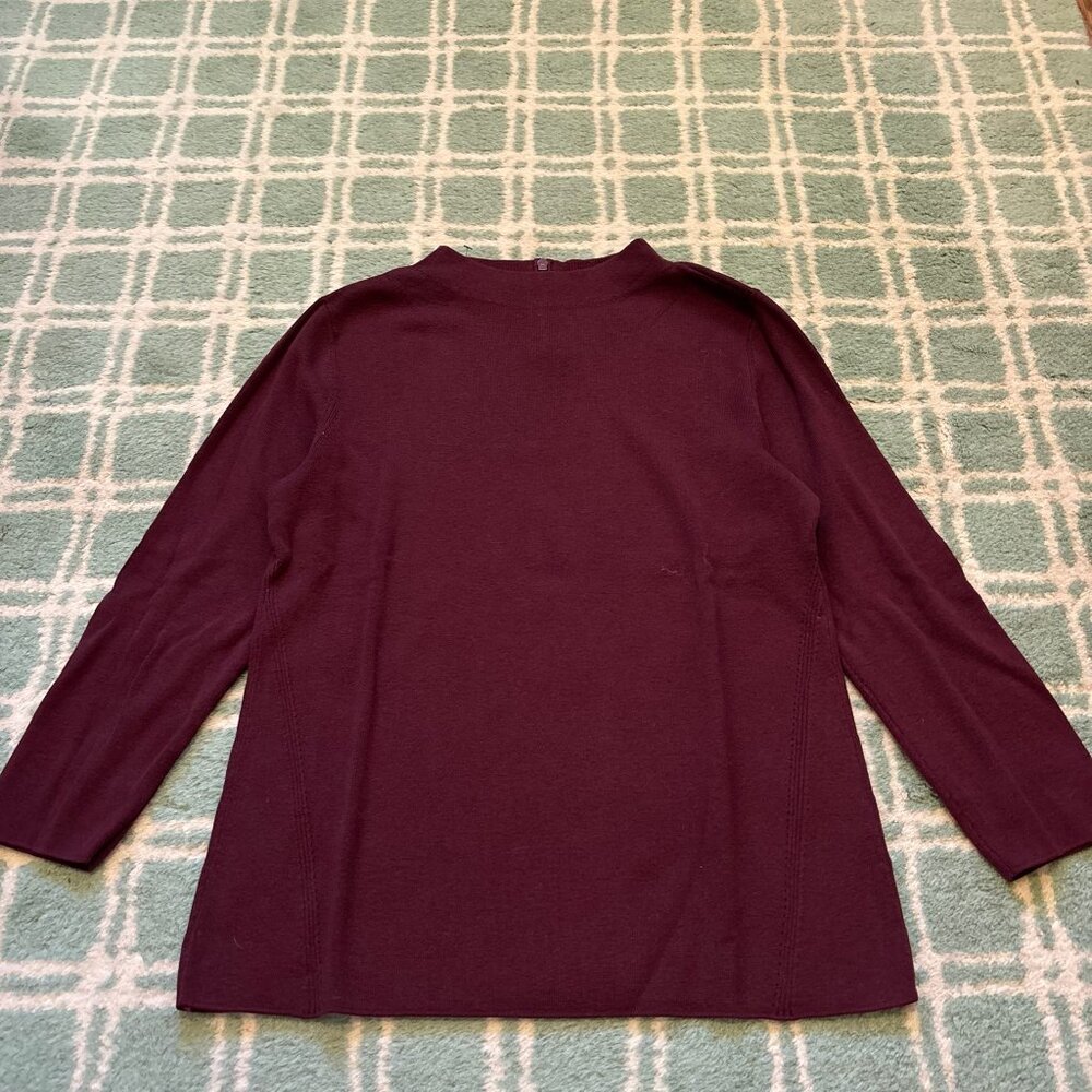 Talbots zip mock neck sweater EUC S